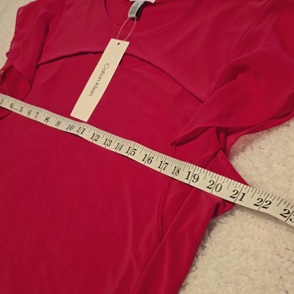 Calvin Klein Pink Ruffle Sleeve Top - Picture 9 of 12